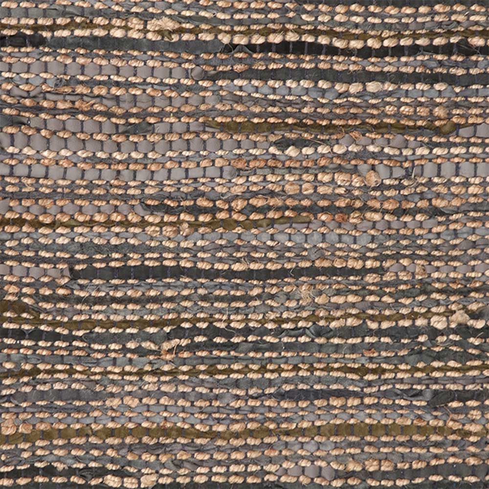 Teppich Alaleva aus Jute und Echtleder im Landhausstil