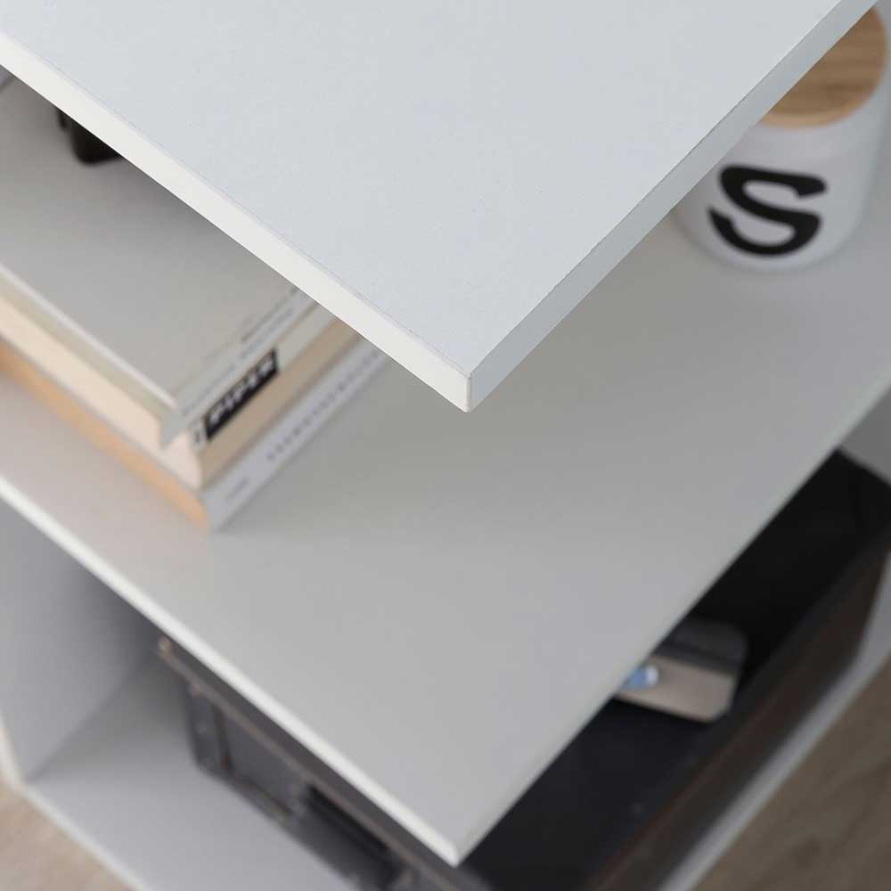 Schreibtisch Koropi in Weiß mit Seitenregal