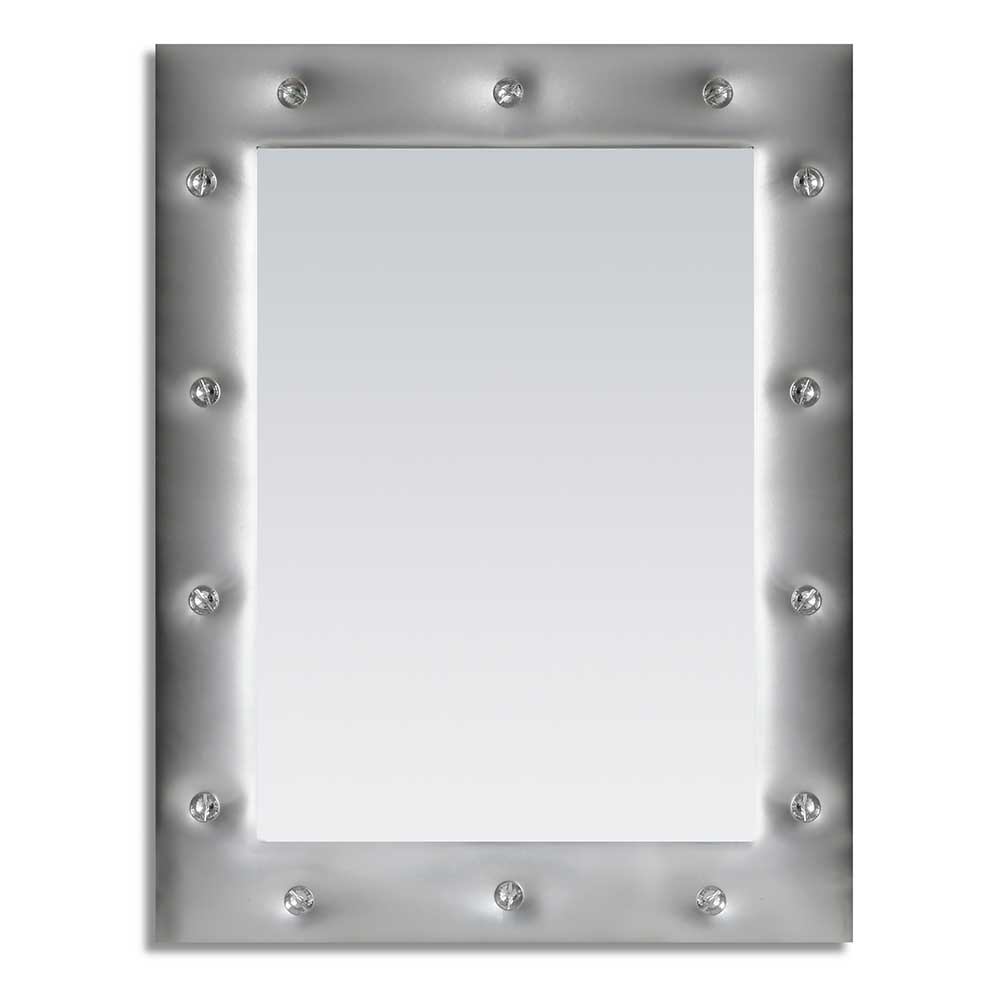 Garderoben Spiegel Pino in Silberfarben mit Glitzer