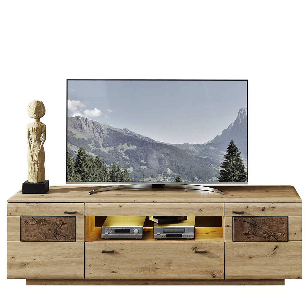 TV Unterschrank Philsov in Wildeiche Hirnholz Optik 190 cm breit