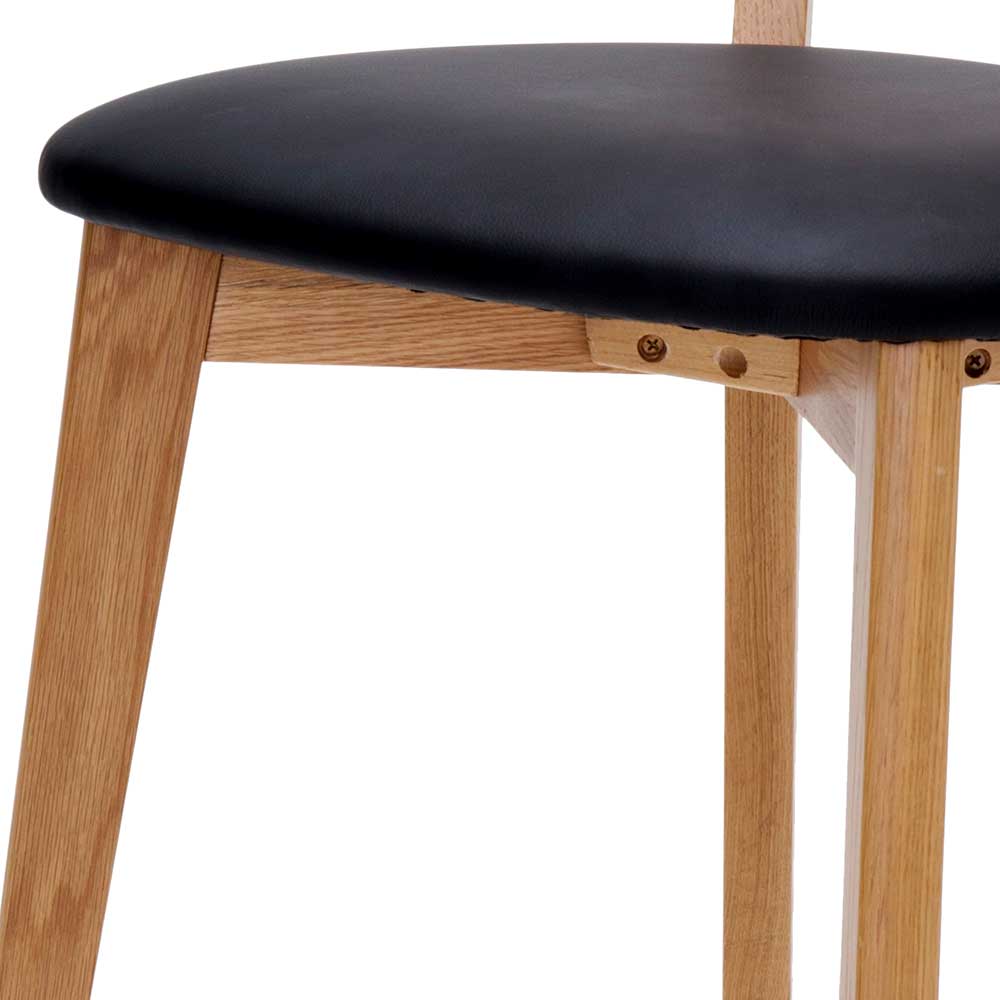 Massivholz Stühle Adriatano aus Eiche lackiert mit 45 cm Sitzhöhe (2er Set)