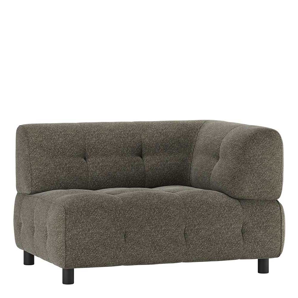 Sofa Element rechts Vallino in Graugrün-Blassgrün aus Strukturstoff