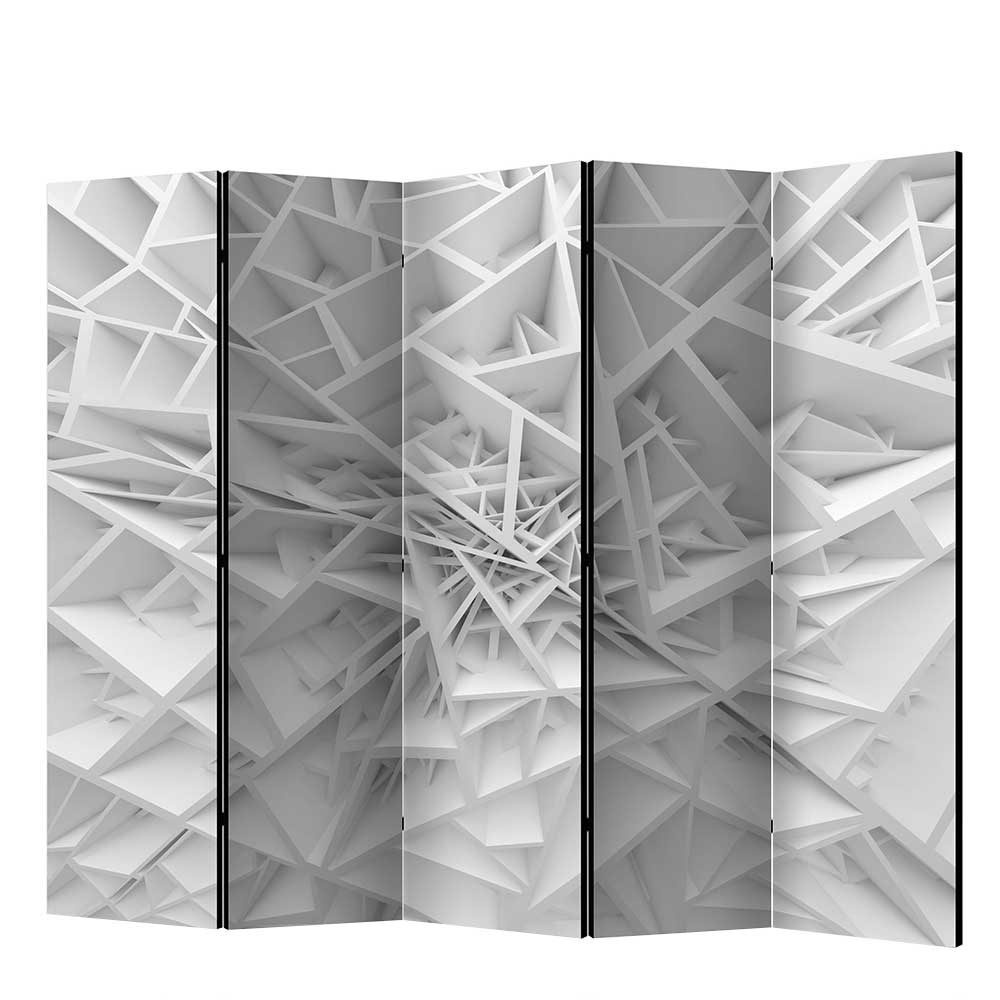XL Raumtrenner Cigembas in Weiß und Grau mit abstraktem Muster