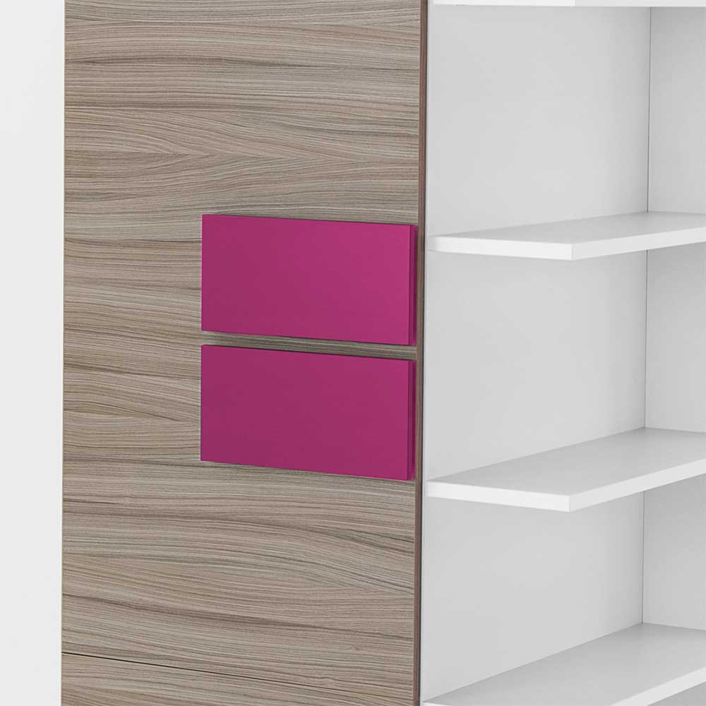 Jugendzimmer Eckschrank Vadrus in Holz Pink modern