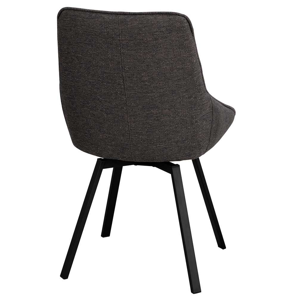 220 cm Esstisch mit Stühlen Ianca in Eiche White Wash und Grau (siebenteilig)