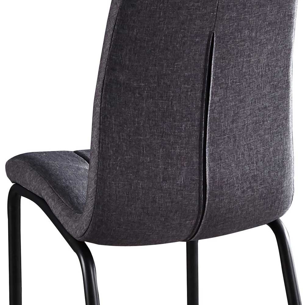 Moderne Essgruppe Magan in Akaziefarben und Grau mit vier Stühlen (fünfteilig)