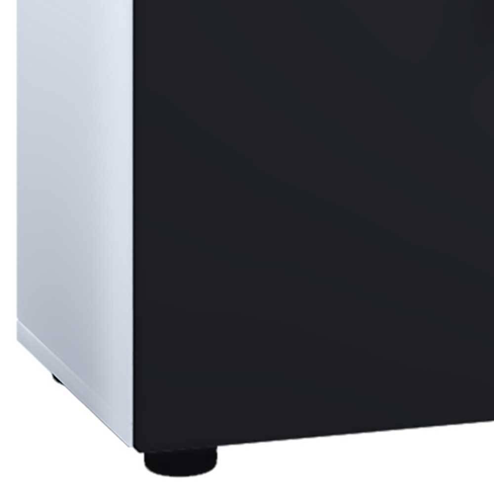 Badmöbelset schwarz weiß Litora melaminbeschichtet - 160 cm hoch (vierteilig)