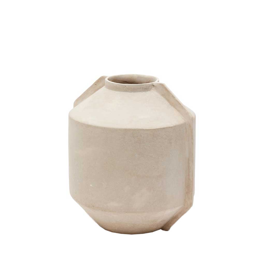 Skandi Design Pappmache Vasen Sumatero in Beige - zwei Größen