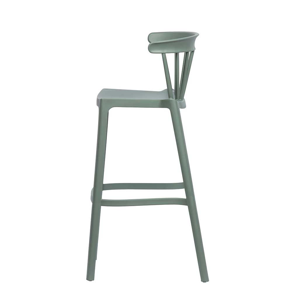 Barstühle Mason in Graugrün aus Kunststoff (2er Set)
