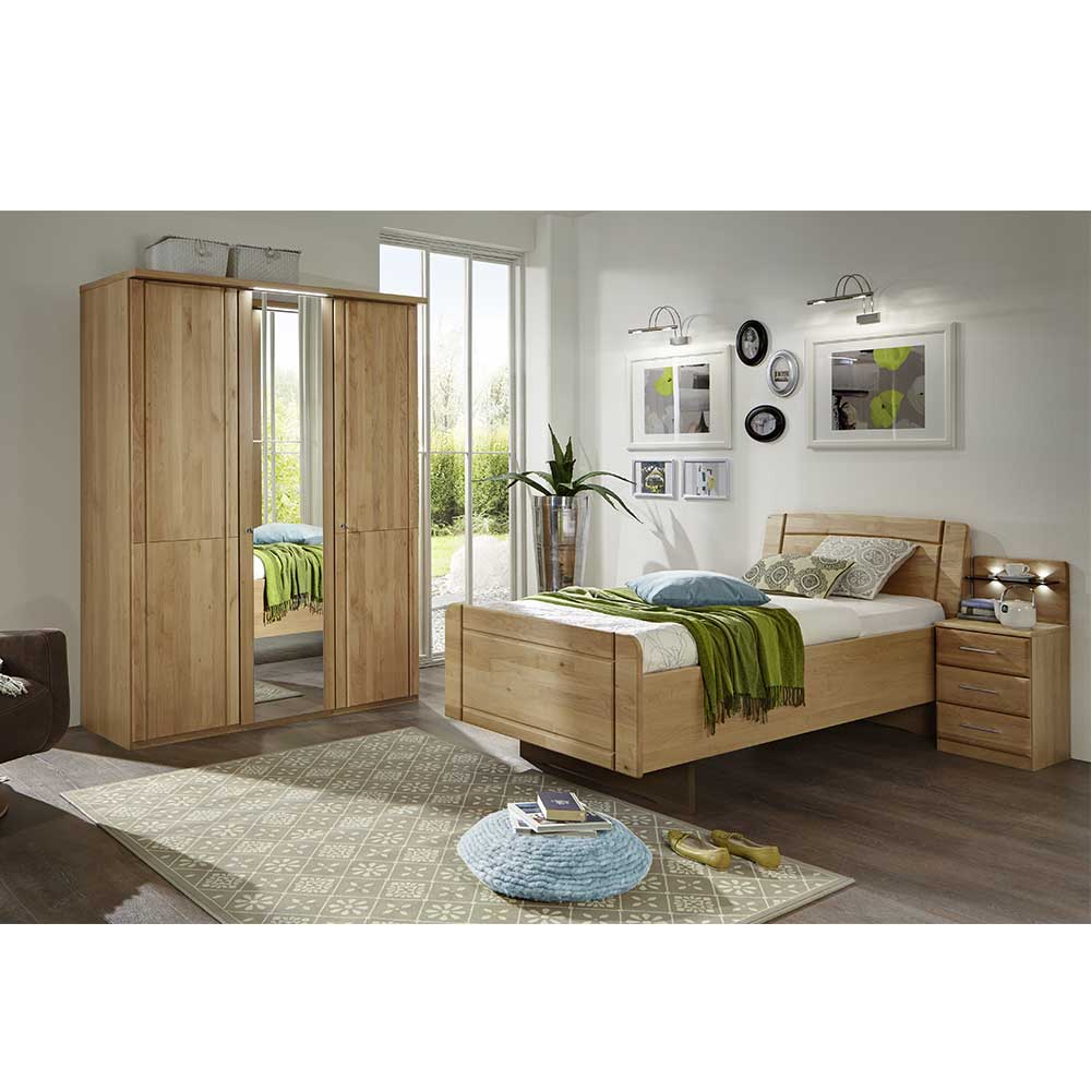 Senioren Schlafzimmer Portland aus Erle mit Einzelbett (dreiteilig)