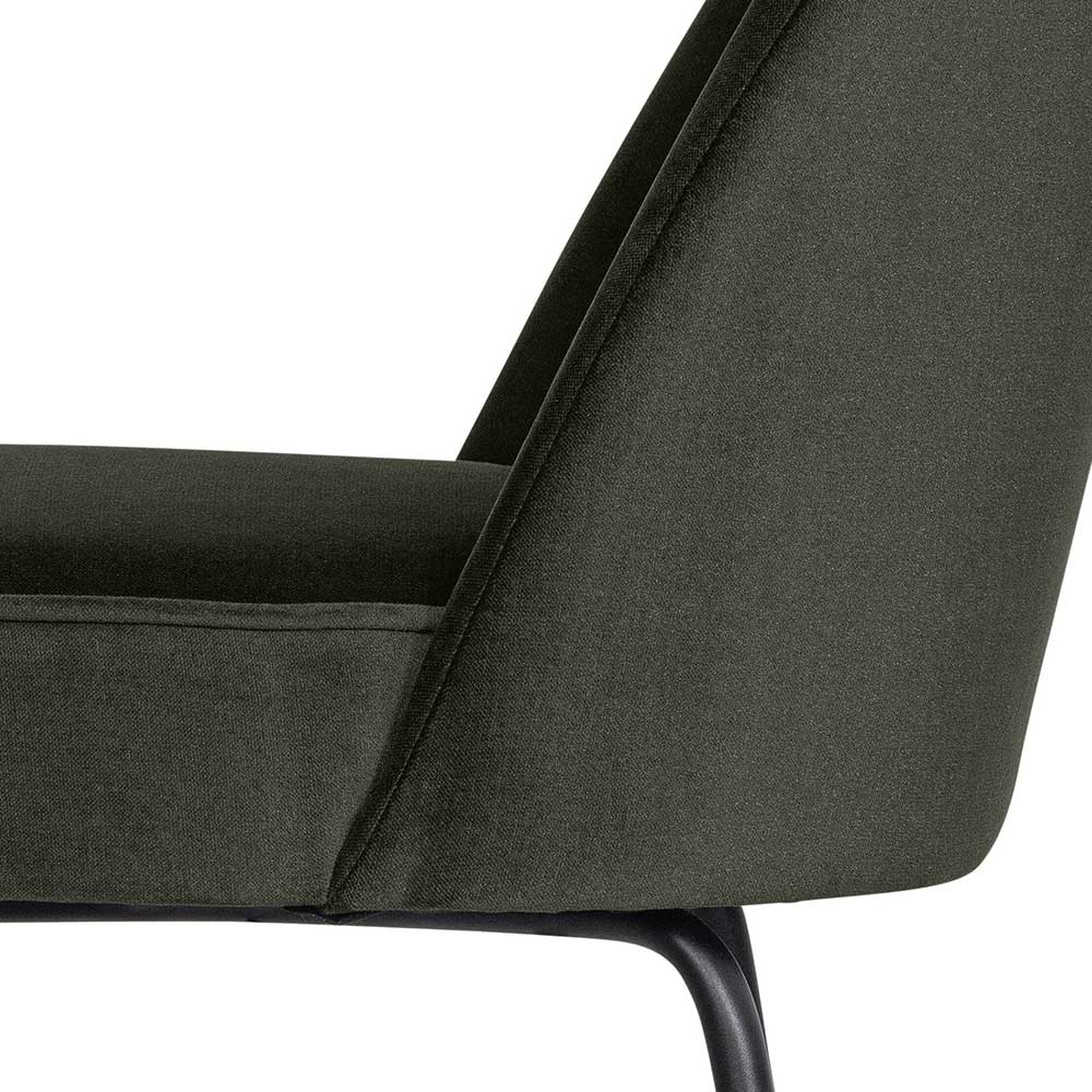Moderne Esstisch Stühle Beau in Dunkelgrün mit Gestell aus Metall (2er Set)