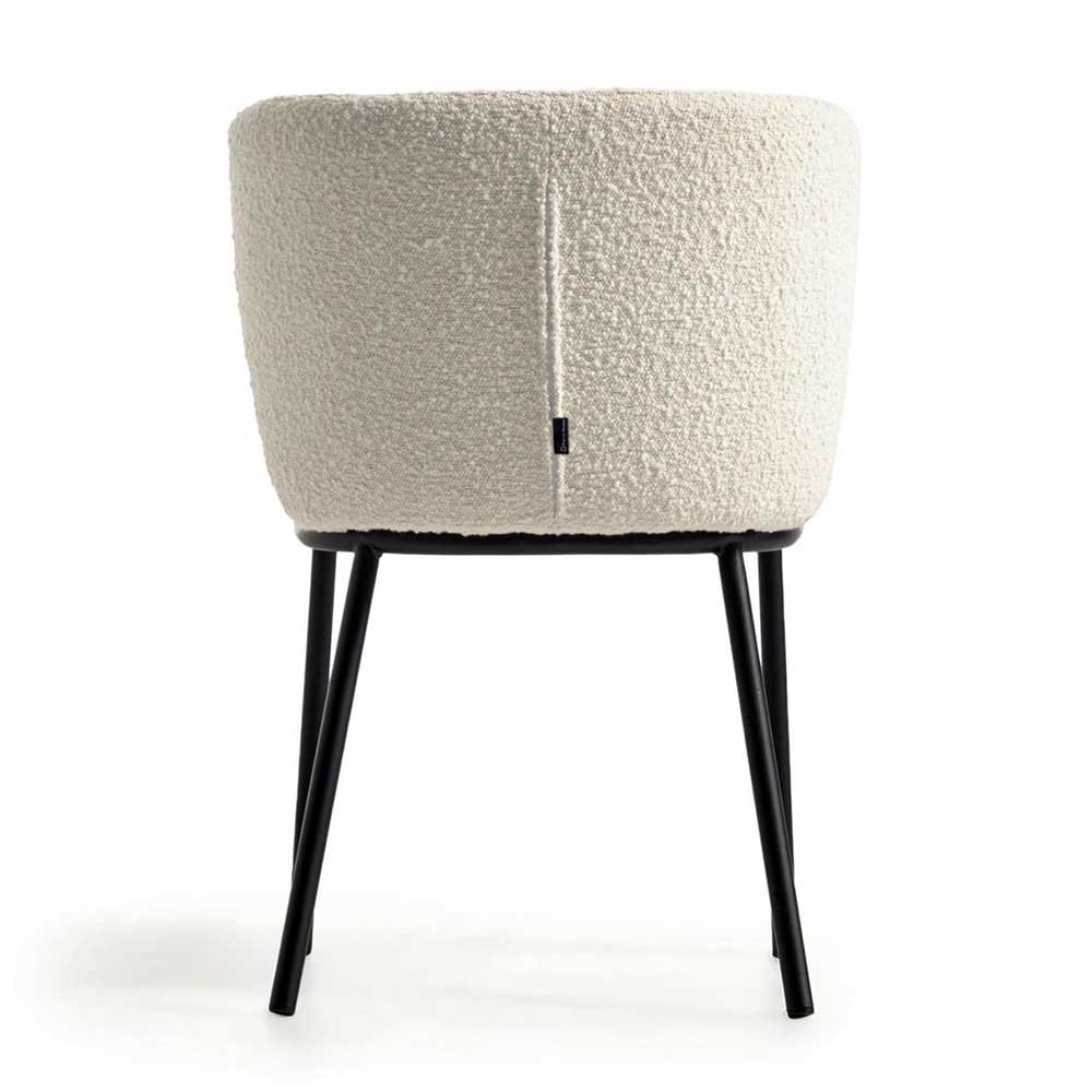 Esstisch Stühle Varysta mit Webplüsch Bezug und Gestell aus Metall (2er Set)