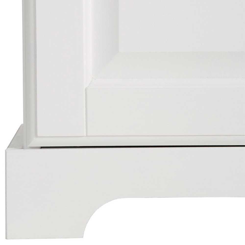 Weißes Sideboard Henjov im Landhausstil mit Glasfront Schubladen