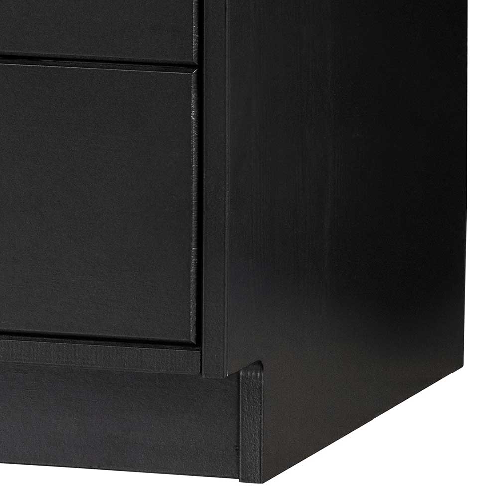 Fernseh Unterschrank Vreino in Schwarz mit zwei Schubladen