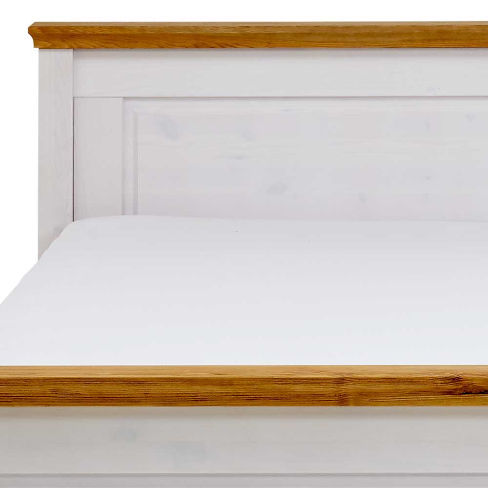 Komfortbett Constanta in Weiß Kiefer teilmassiv mit Nachtkommoden (dreiteilig)