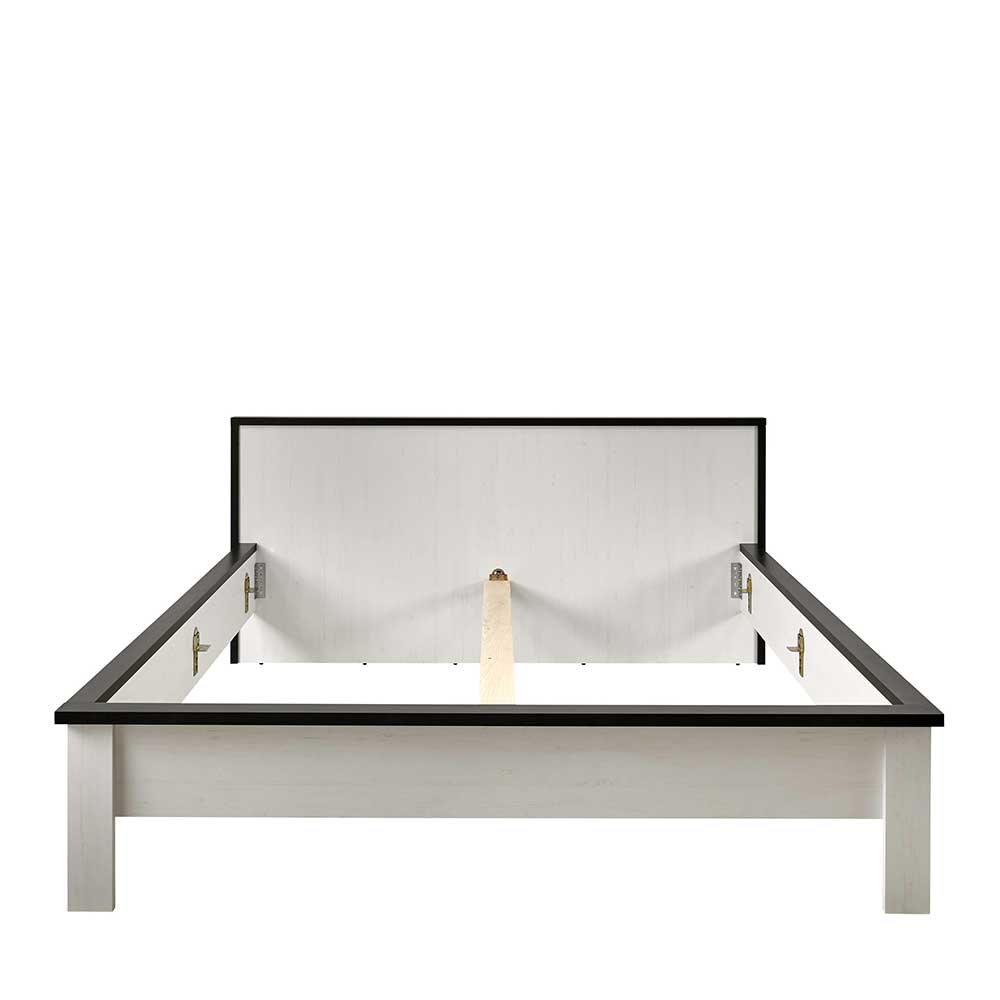 Landhausstil Doppelbett Dionada 180x200 cm in Pinie Weiß