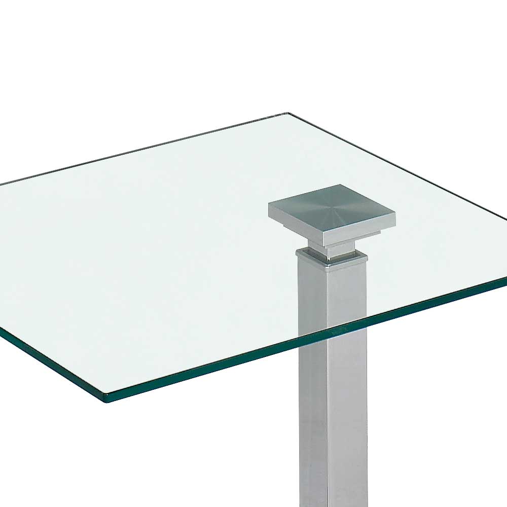 Glas Beistelltisch Zandrada höhenverstellbar und 55 cm breit