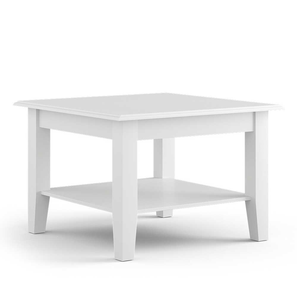 Weißer Wohnzimmer Tisch Vomano aus Kiefer Massivholz im Landhausstil