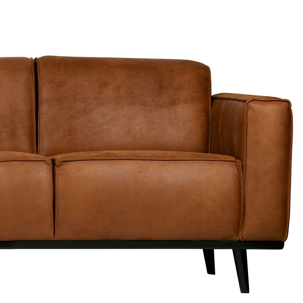 Wohnzimmer Sofa Joyma in Cognac Braun Recyclingleder 230 cm breit