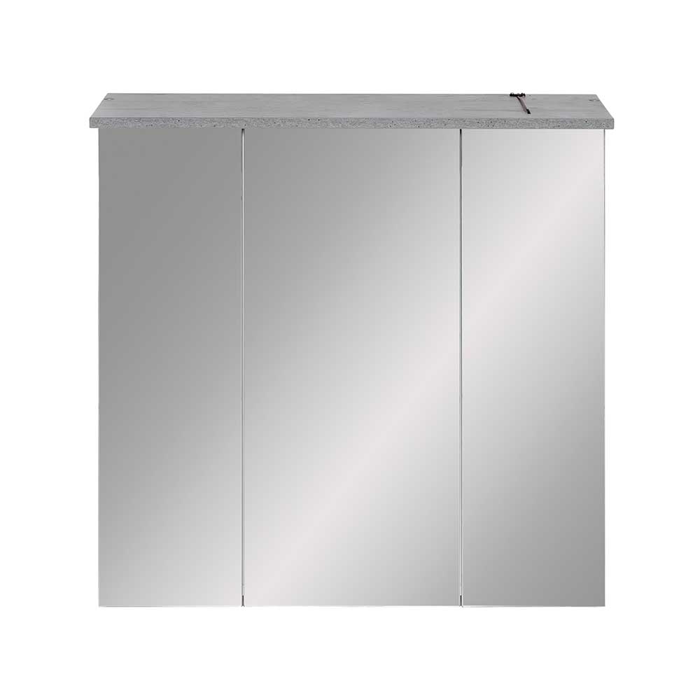 Badezimmer Spiegelschrank Vunesia in hell Grau mit LED Beleuchtung