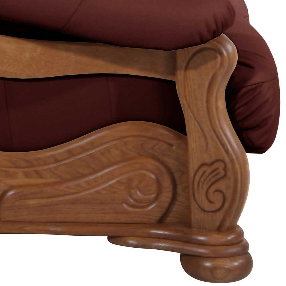 Leder Sofa Stijn im rustikalen Stil aus Eiche Massivholz