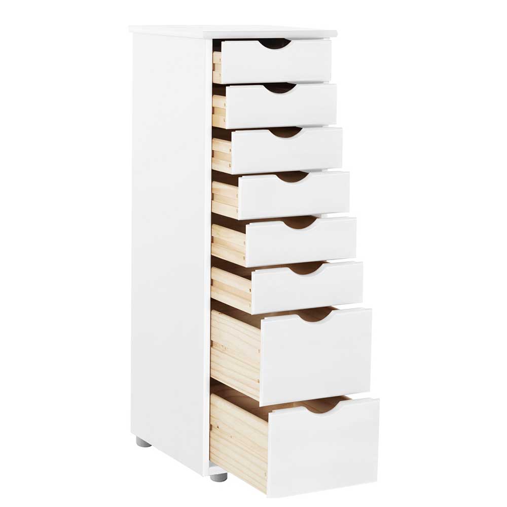 Säulenkommode Milja mit acht Schubladen 102 cm hoch
