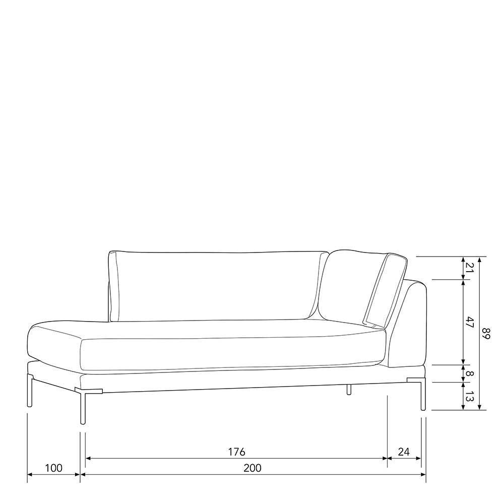 Modulares Sofa Udjaca in Taupe und Schwarz mit fünf Sitzplätzen