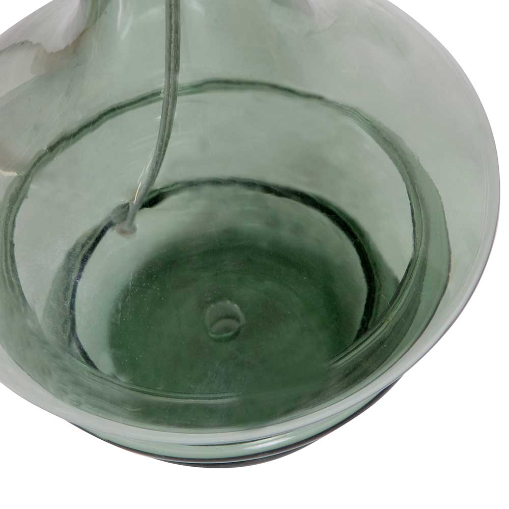 Moderner Retro Stil Lampenfuss Lagonn in Oliv Grün aus Glas