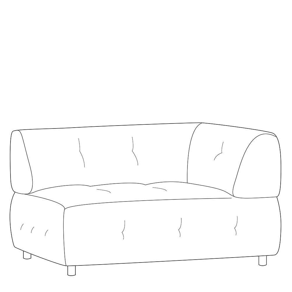 Modulare Couch Zitalian aus Flachgewebe mit Vierfußgestell aus Holz