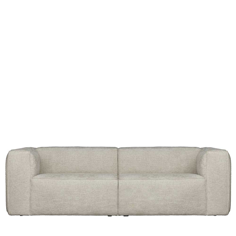Modernes Sofa Lecce in Beige mit Melange Stoffbezug