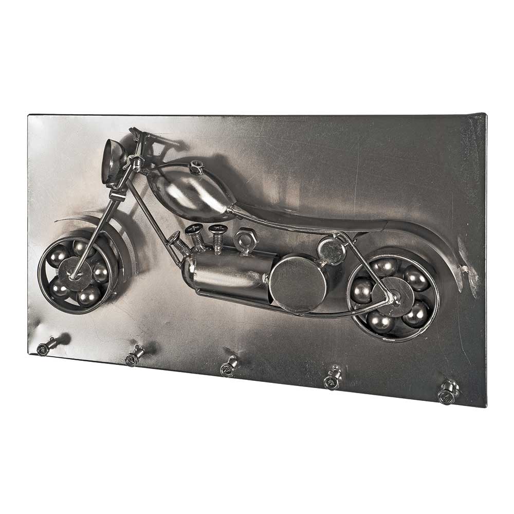 Design Garderobe Meryno aus Metall mit Motorrad Motiv