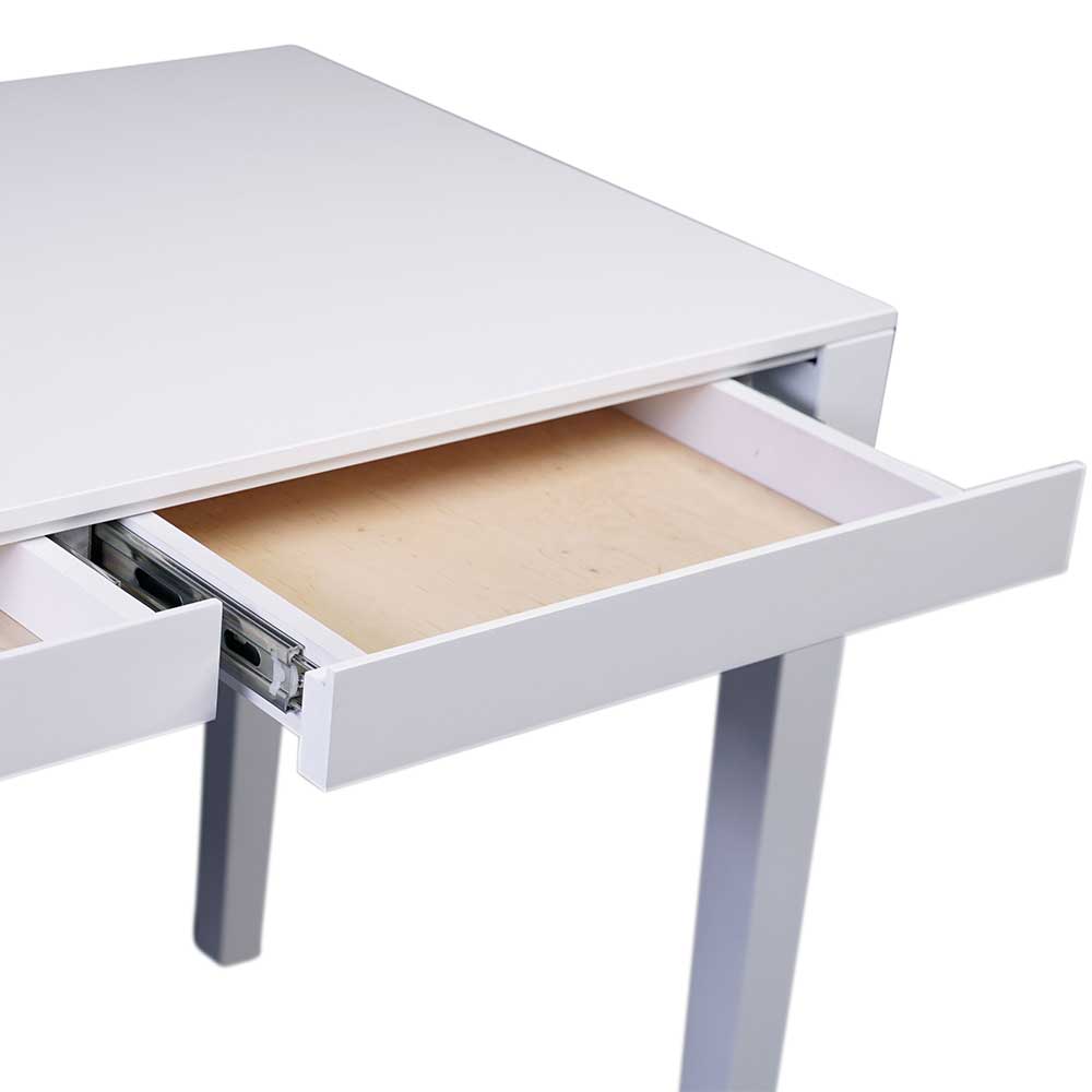 Weißer Schreibtisch Roryn mit zwei Schubladen 110 cm breit