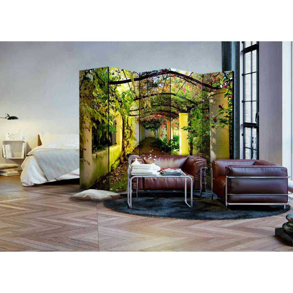 Spanischer Raumteiler Lelamony mit Garten Arkaden Motiv 5 teilig