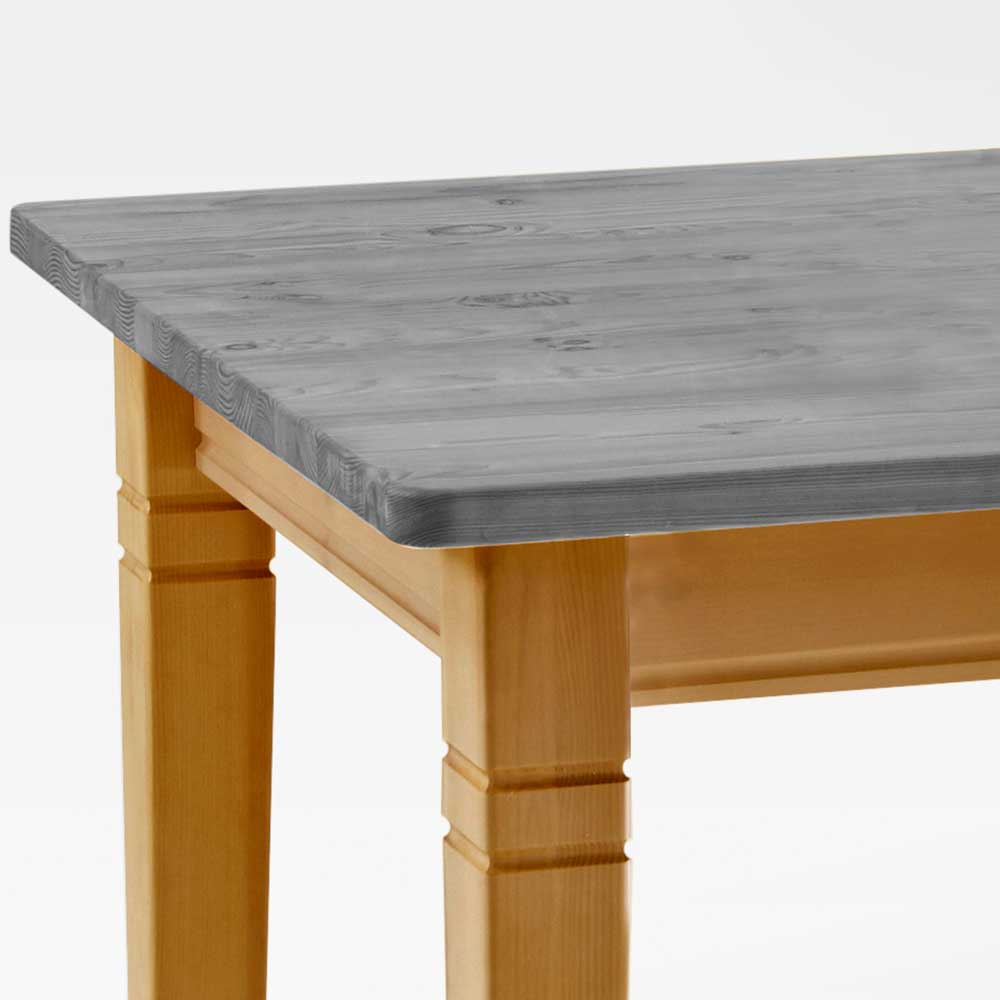 Esszimmer Tisch Viaduca in Grau Kiefer Massivholz im Landhaus Design