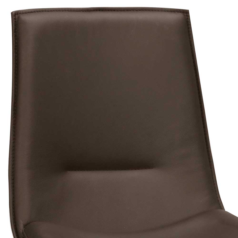 Drehbare Esszimmer Stühle Sinai aus Echtleder mit Metallgestell (2er Set)