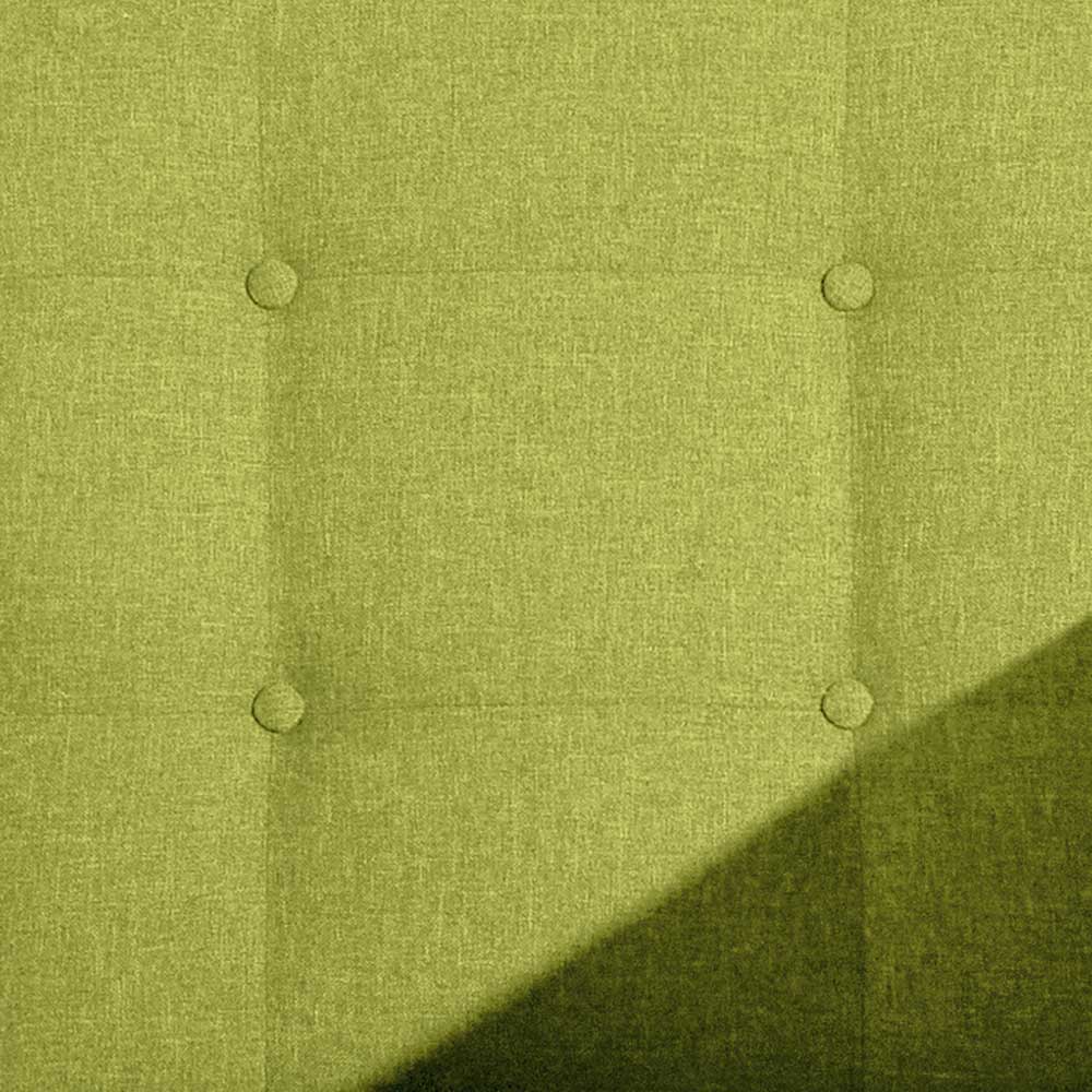 Gelbgrünes Zweiersofa Fedora im Retrostil 128 cm breit