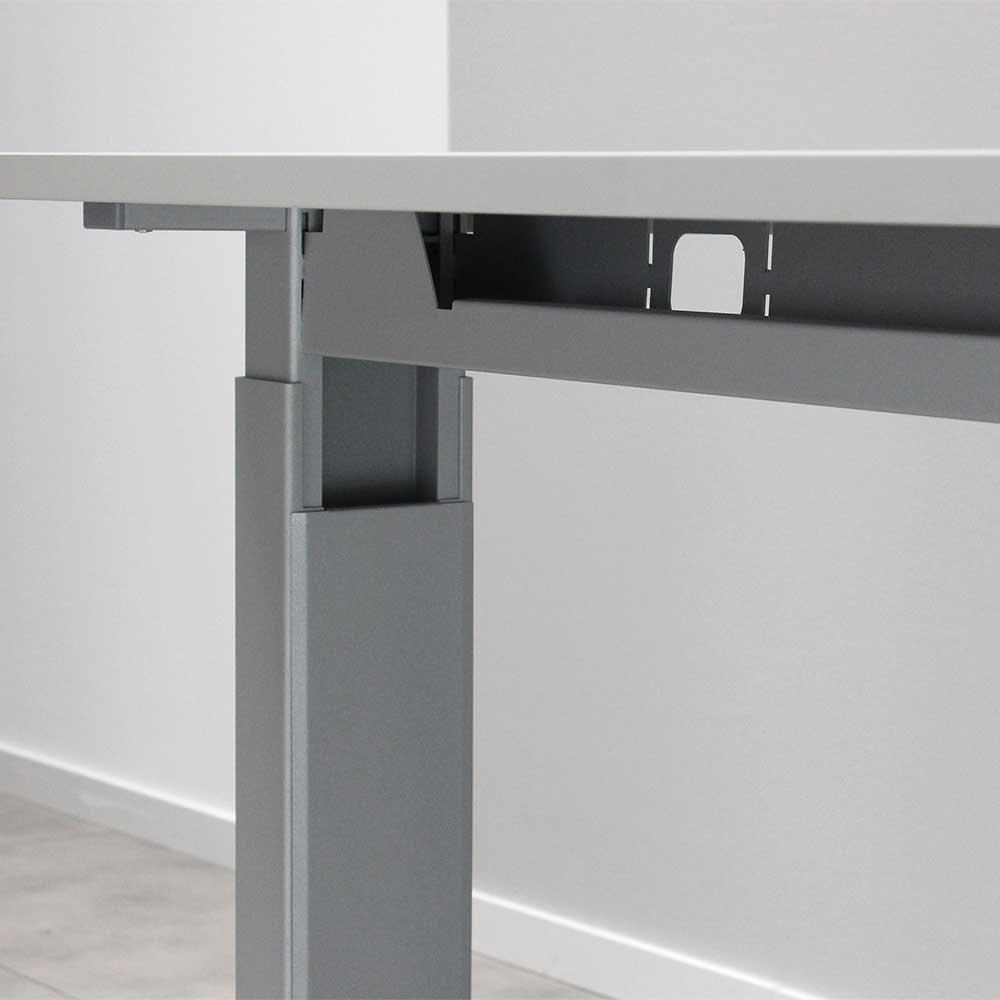 Höhenverstellbarer Schreibtisch und Rollcontainer Diriano in Lichtgrau (zweiteilig)