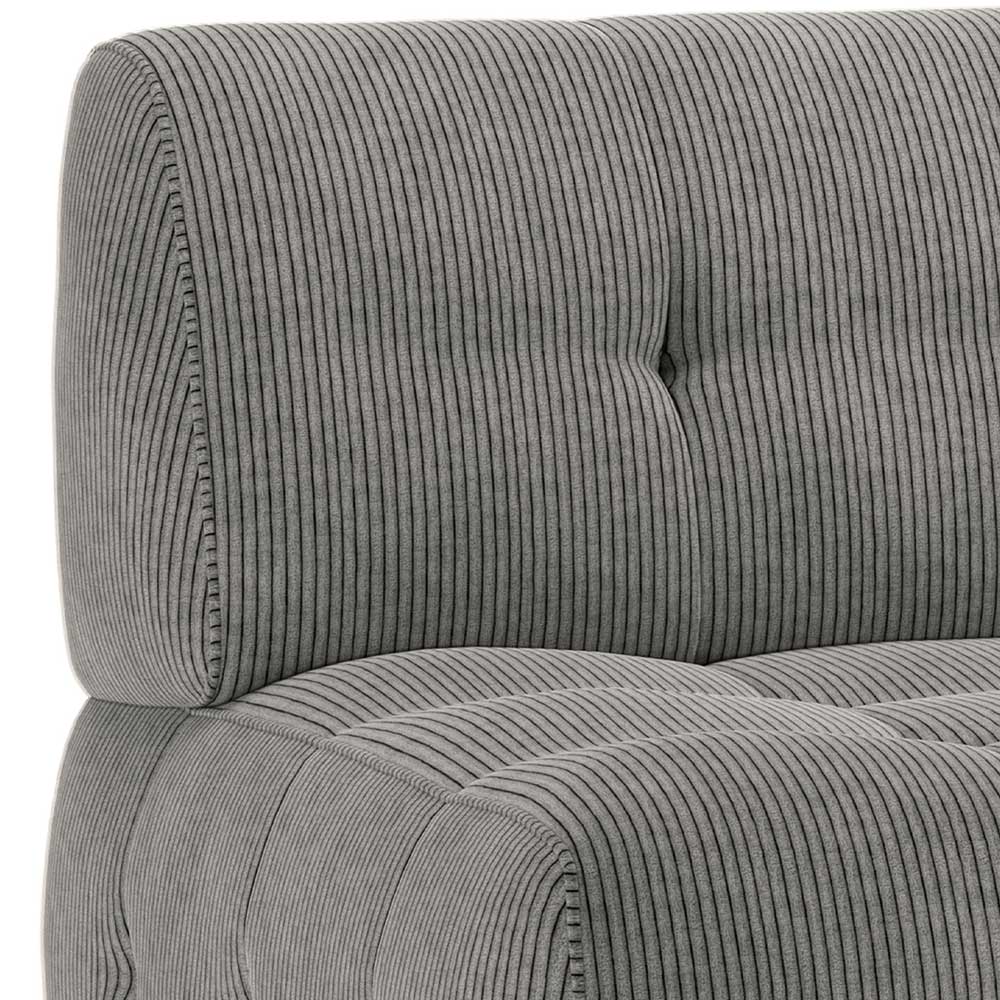 Modernes Sofa Modul Catluma in Graugrün Cord 90 cm breit