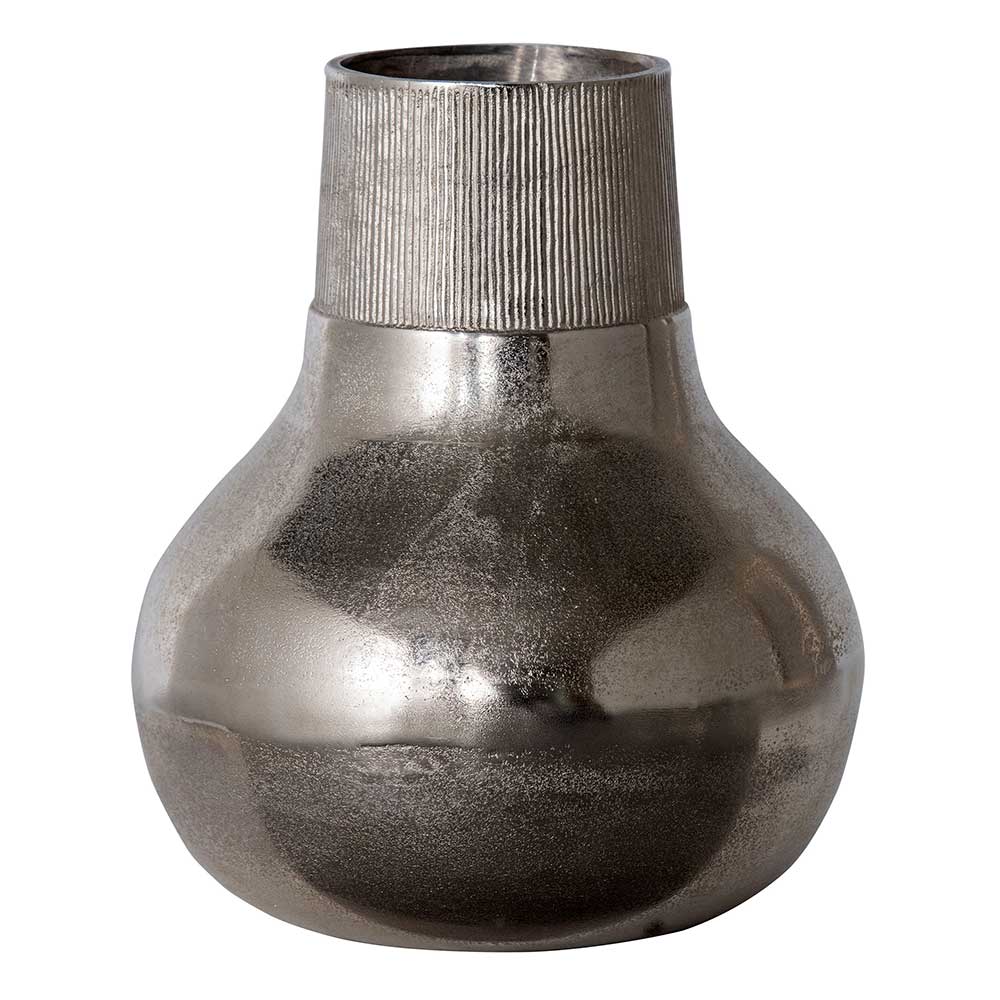 Aluminium Vasen Manore in Silberfarben modernes Design (2er Set)