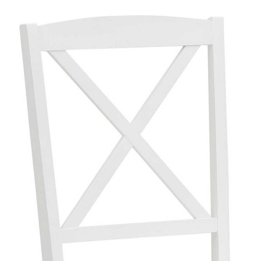 Küchenstuhl Set Xen im Landhausstil in Weiß (2er Set)