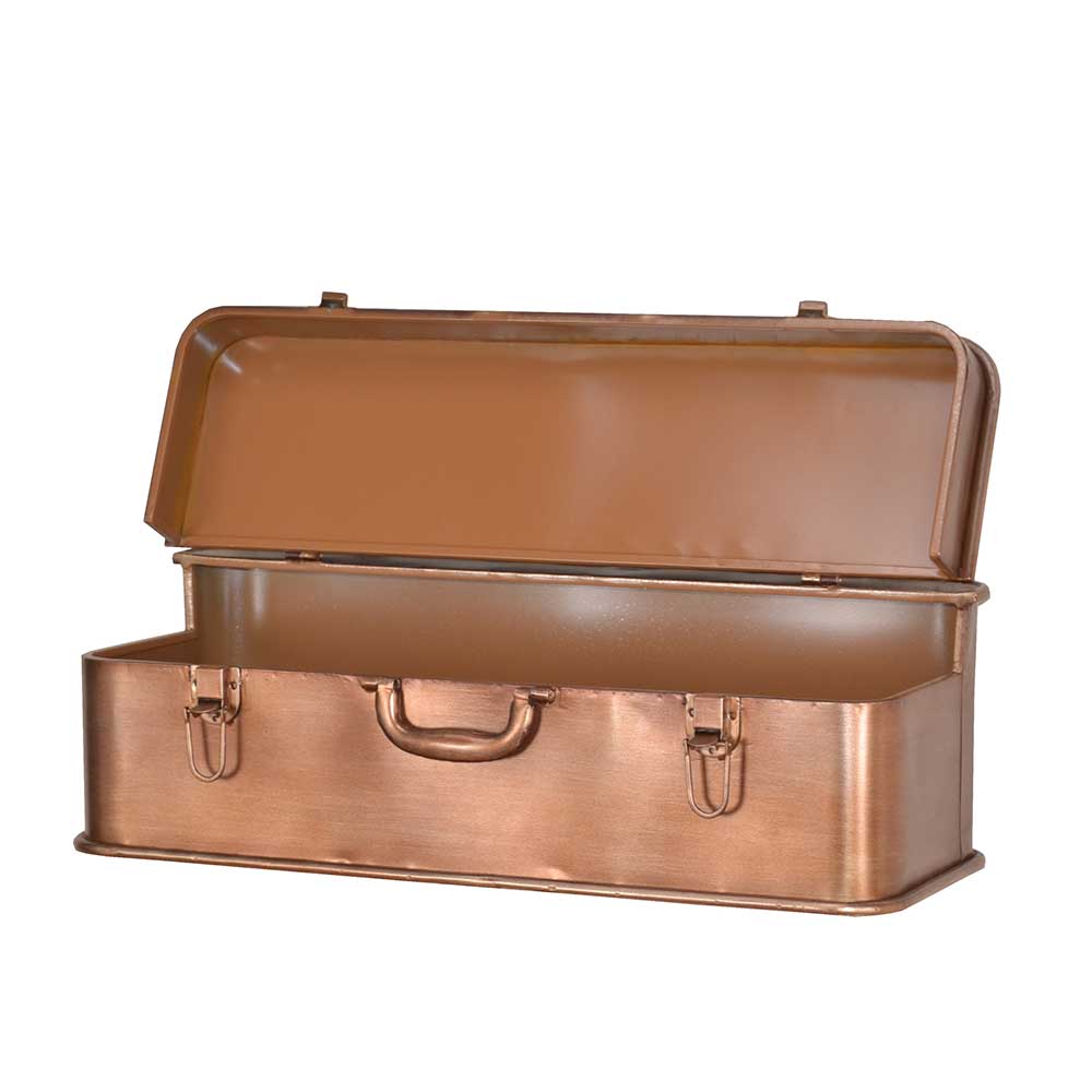 Koffer Wandregal Giurgia in Kupferfarben aus Metall