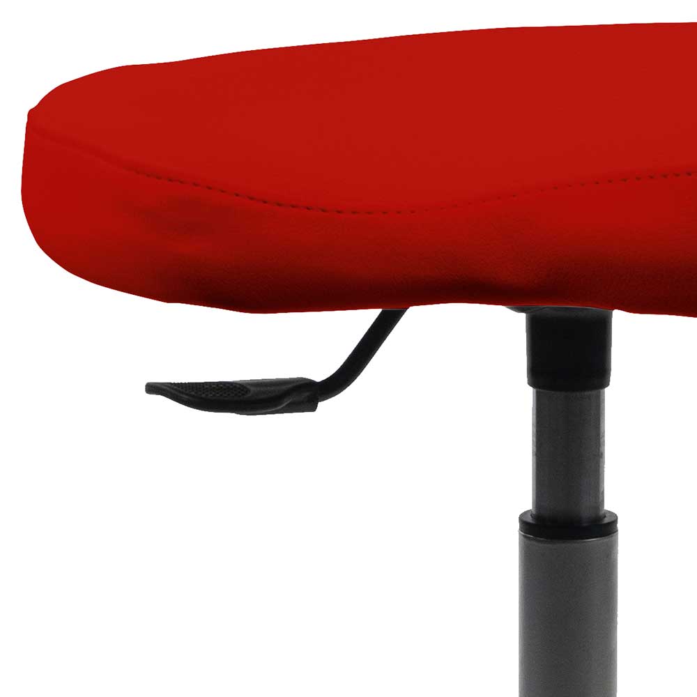 Sattelsitz Pendelhocker Basento rotes Kunstleder mit Gasdruck höhenverstellbar