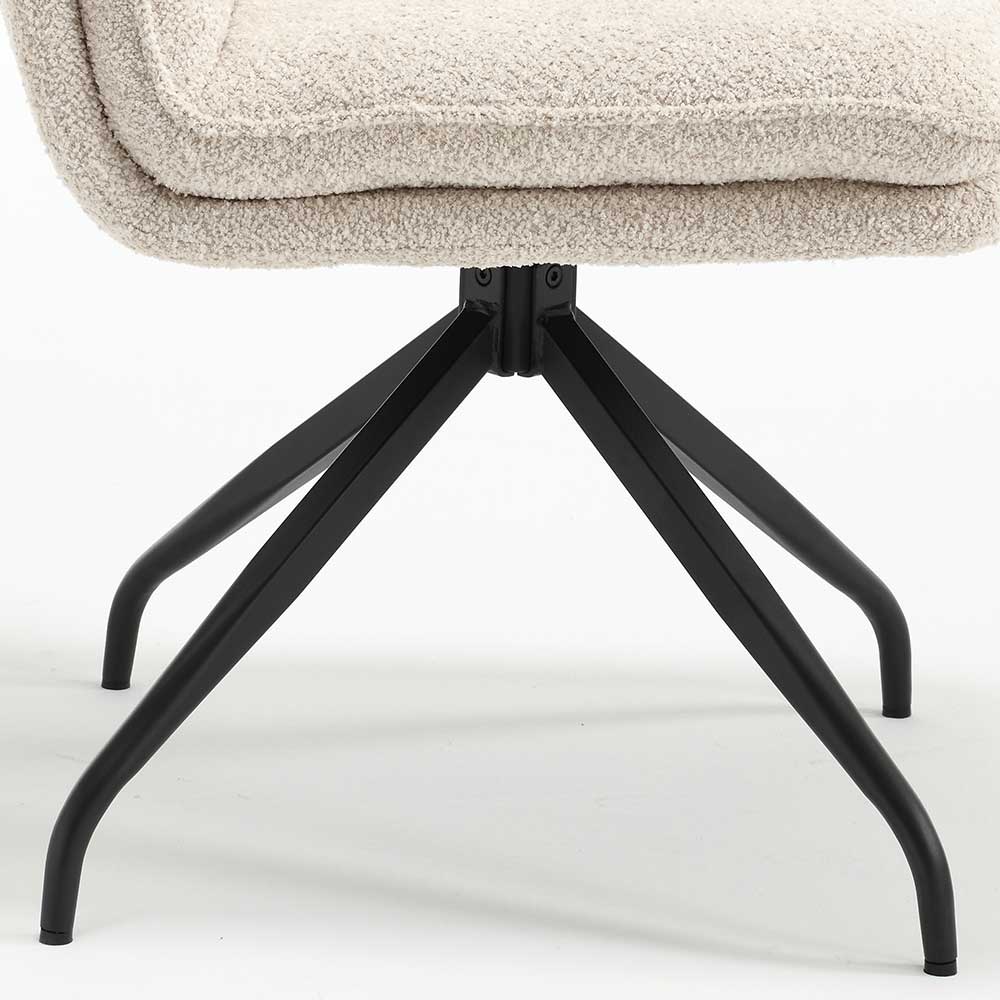 Boucle Esstisch Stühle Mauricios in Cremefarben 51 cm breit