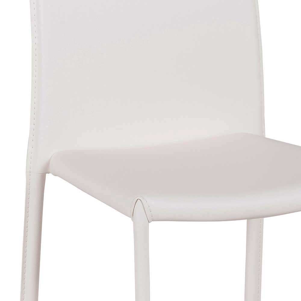 Weißer Stuhl Tamara aus Kunstleder modern (4er Set)