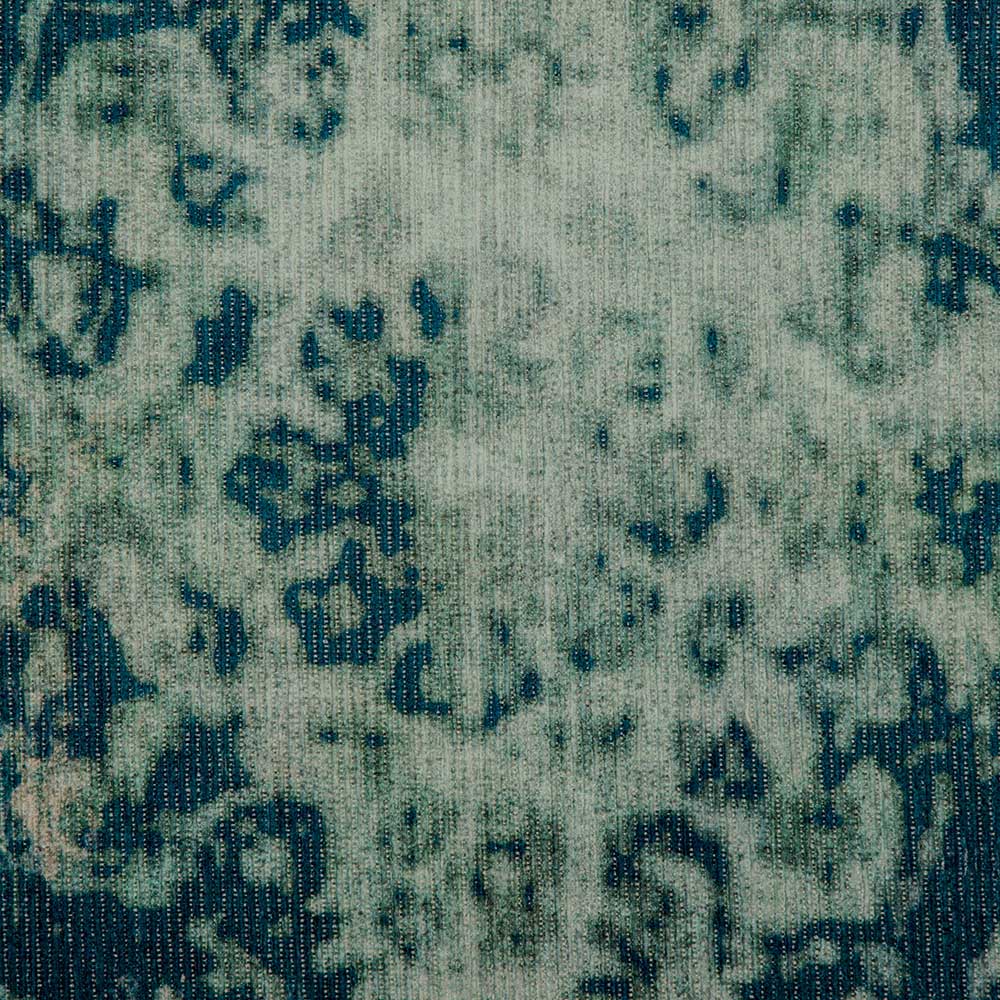 Vintage Teppich Ensenada in Grün Grau mit orientalischem Muster