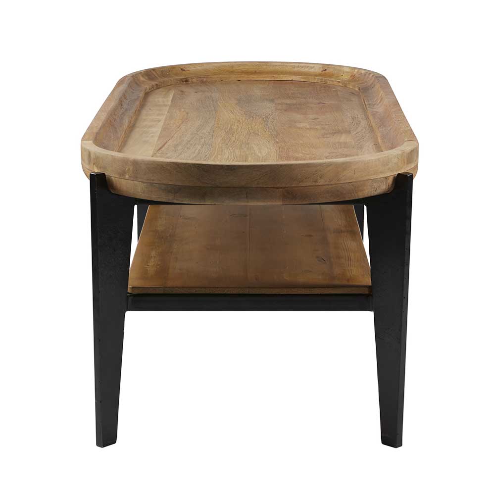 Designercouchtisch Slavrio mit abnehmbarer Tischplatte aus Mangobaum Massivholz