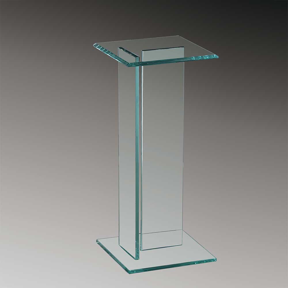 Glas Blumensäule Gonya mit quadratischer Tischplatte 25 cm breit