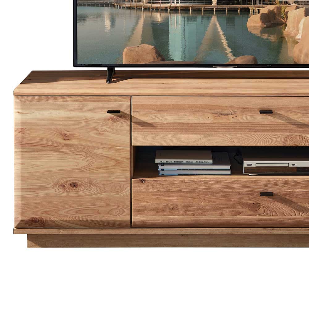 Fernsehlowboard Rhoen mit zwei Schubladen und Türen teilmassiv