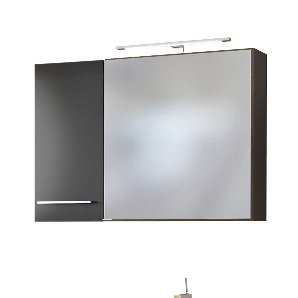 Waschtisch und Spiegelschrank Hayos mit Hängeschrank in dunkel Grau (dreiteilig)