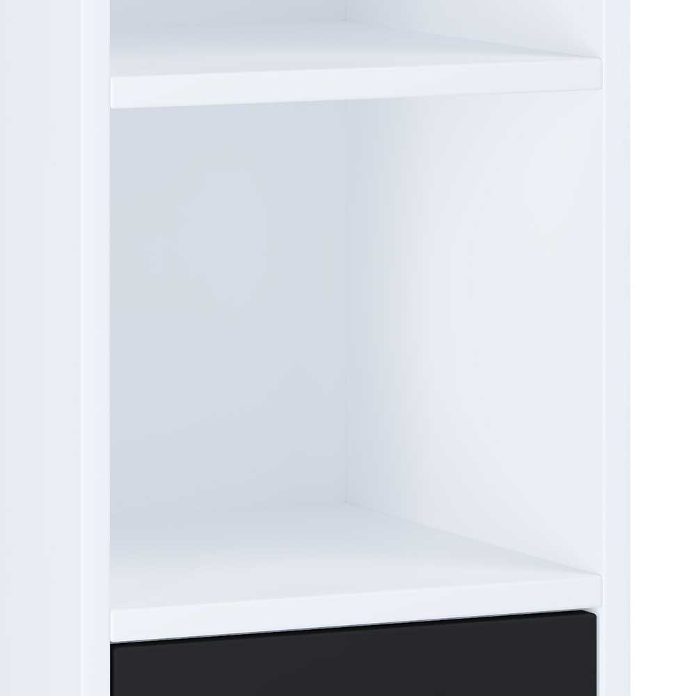 Badmöbel Set schwarz weiß Panales in modernem Design 180 cm hoch (vierteilig)